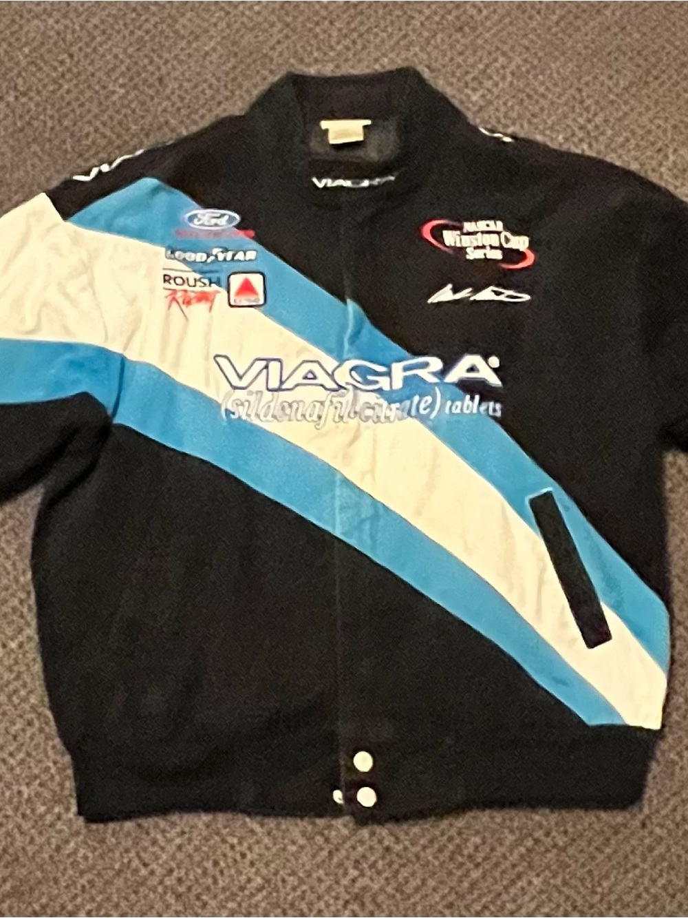 Roush Racing Team Black & Blue Bomber Jacket